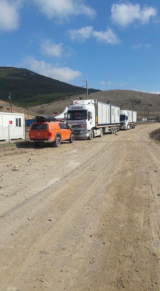 Arrival containers, Earthquake Çanakkele region, Turkey